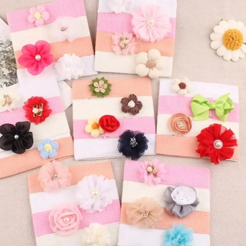 W3JF 4pcs красочная ткань цветочная головная ура 
W3JF 4pcs красочная ткань цветочная головная ура