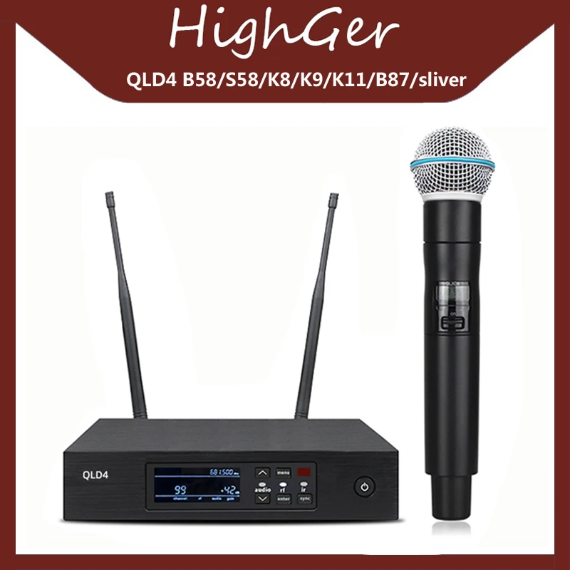 Профессиональный беспроводной микрофон HIGHGER QLXD4 B58/S58, цифровая система подходит для крупномасштабного микрофона для пения
Профессиональный беспроводной микрофон HIGHGER QLXD4 B58/S58, цифровая система подходит для крупномасштабного микрофона для пения