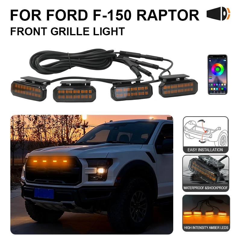 ROR Ford F-150 Автомобильная центральная решетка, маленький желтый свет, одноцветный светодиод с защелкой, водонепроницаемые модели высокой яркости
ROR Ford F-150 Автомобильная центральная решетка, маленький желтый свет, одноцветный светодиод с защелкой, водонепроницаемые модели высокой яркости