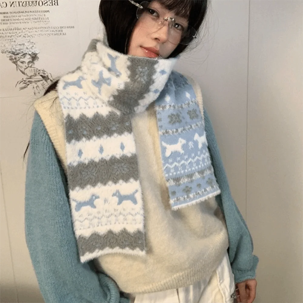 Elegant Snowflake Jacquard Knitted Scarf Plush Fair Isle Style Winter Cashmere Scarves Solid Color Korean Style Wool Shawl Girl
Elegant Snowflake Jacquard Knitted Scarf Plush Fair Isle Style Winter Cashmere Scarves Solid Color Korean Style Wool Shawl Girl