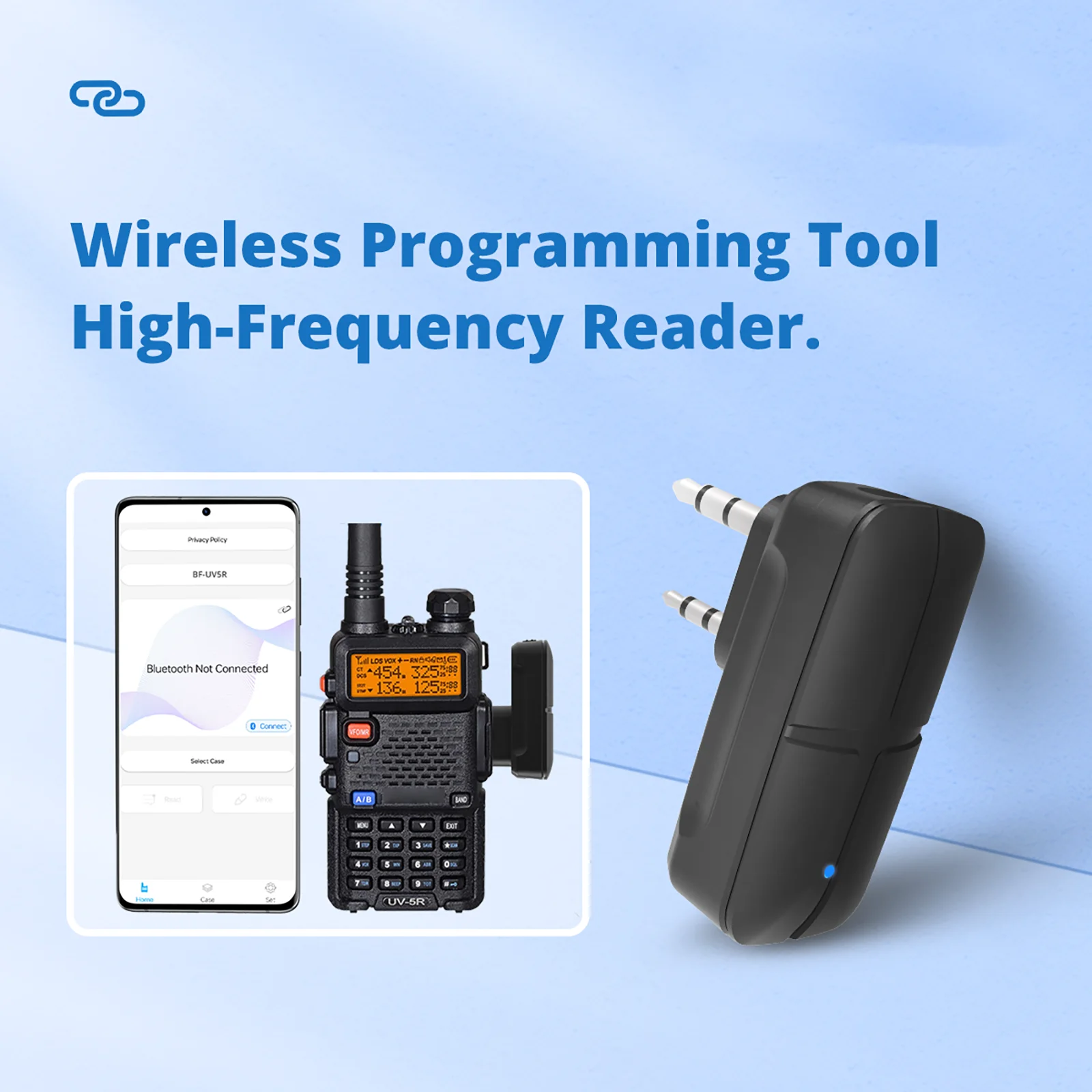 Bluetooth Wireless Walkie Talkie Programmer No Driver No Cable for IOS Android APP for Baofeng UV-5R Quansheng UV-K5 BF-888S
Bluetooth Wireless Walkie Talkie Programmer No Driver No Cable for IOS Android APP for Baofeng UV-5R Quansheng UV-K5 BF-888S