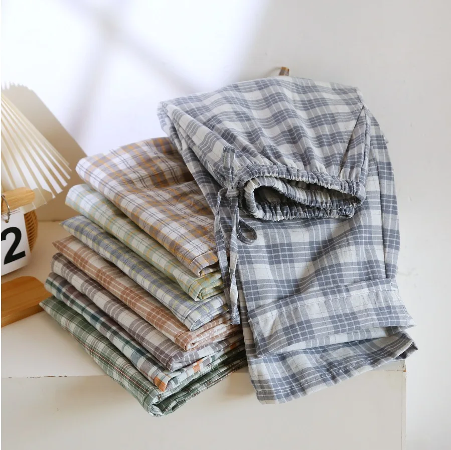 Мужские весенне-летние однослойные хлопковые тонкие пижамные штаны, простые удобные клетчатые дизайнерские домашние мужские брюки
Мужские весенне-летние однослойные хлопковые тонкие пижамные штаны, простые удобные клетчатые дизайнерские домашние мужские брюки