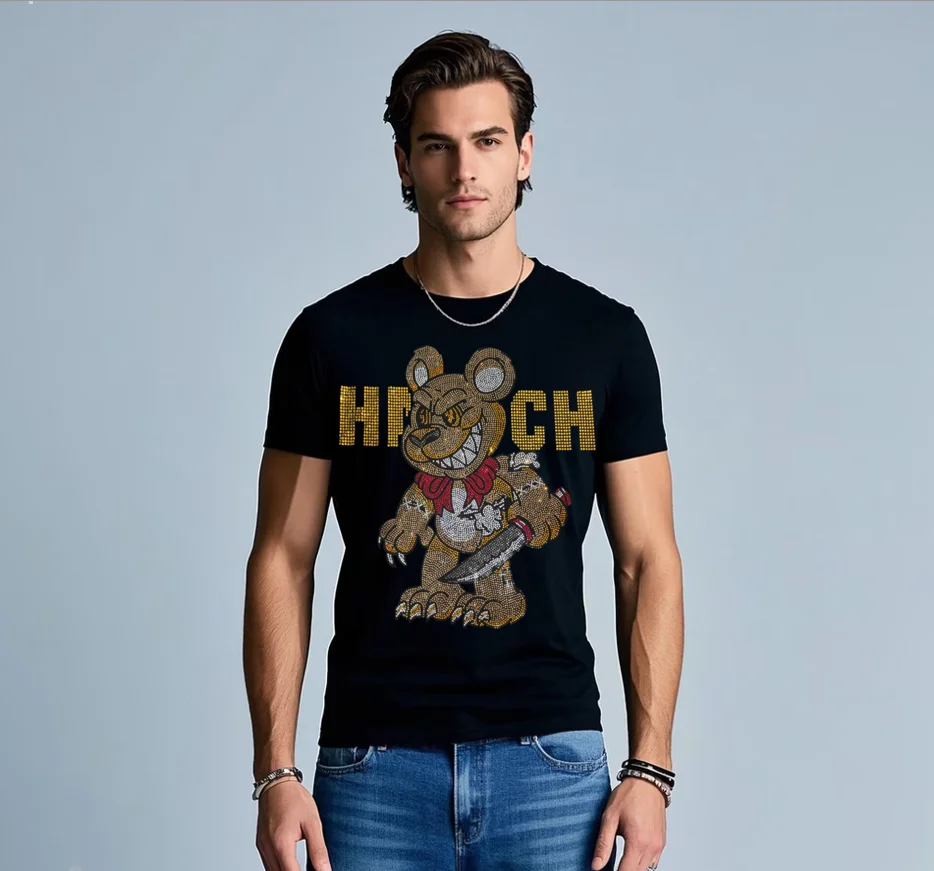 New 2025 brand designer clothing Rhinestone Summer top quality t-shirt homme streetwear
New 2025 brand designer clothing Rhinestone Summer top quality t-shirt homme streetwear