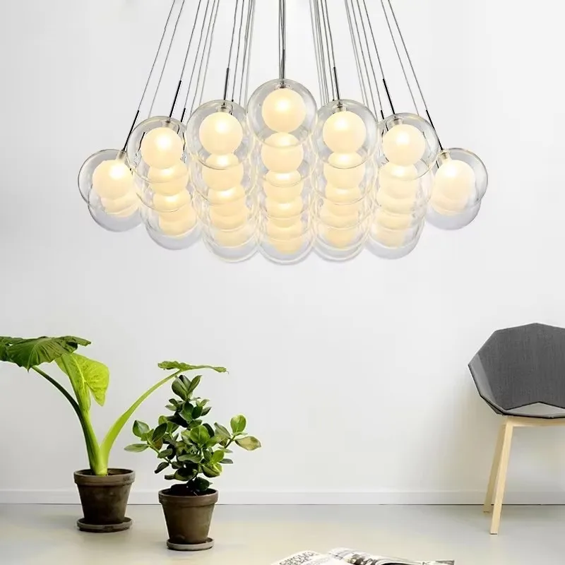 LED Chandelier Lighting Modern Nordic Dining Living Room Glass Ball Art Hanging Lamp Bedroom Restaurant Bar Home Deco Fixtures
LED Chandelier Lighting Modern Nordic Dining Living Room Glass Ball Art Hanging Lamp Bedroom Restaurant Bar Home Deco Fixtures