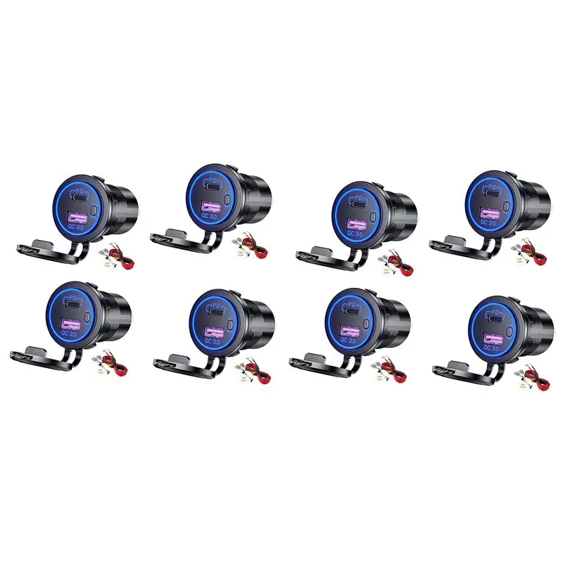 Authentic 8X PD Type C USB Car And QC 3.0 Quick 12V Power Outlet Socket With ON/Off Switch Blue
Authentic 8X PD Type C USB Car And QC 3.0 Quick 12V Power Outlet Socket With ON/Off Switch Blue