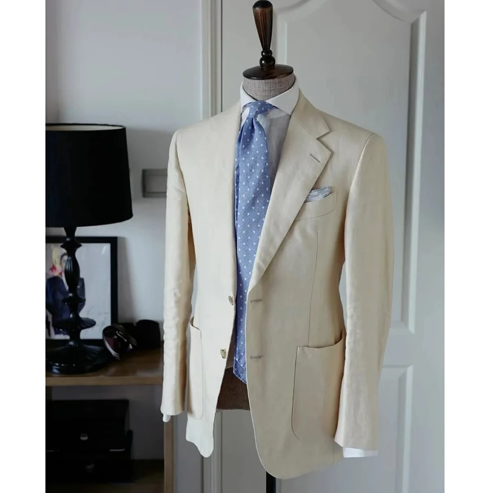 Chic Linen Men's Jackets Summer Notch Lapel Tailor-Made Wedding Coats Fashion Casual Daily Single Breasted Male Blazer 1 Piece
Chic Linen Men's Jackets Summer Notch Lapel Tailor-Made Wedding Coats Fashion Casual Daily Single Breasted Male Blazer 1 Piece
