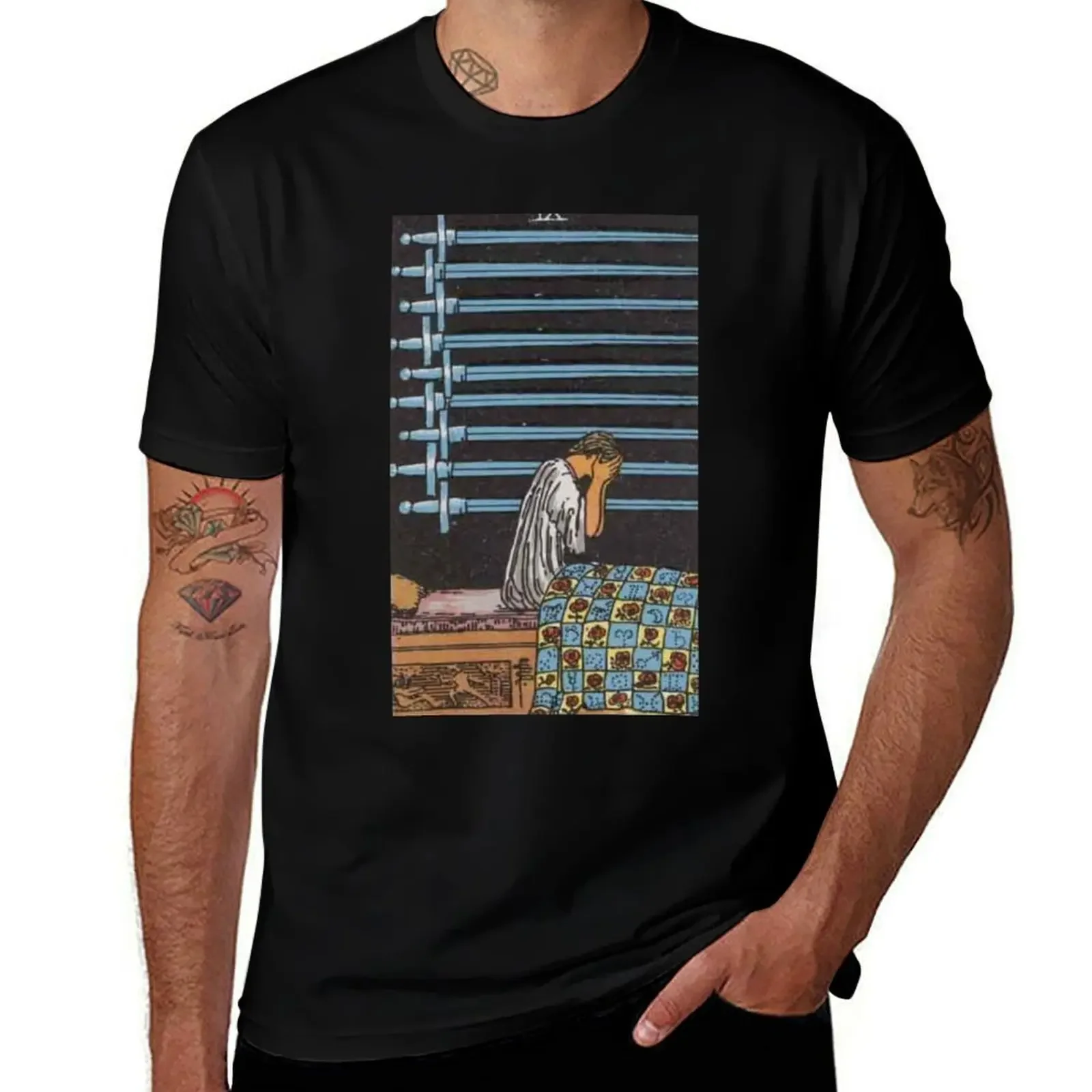 Rider-Waite Tarot, Nine of Swords T-Shirt summer top vintage clothes custom t shirt valentines clothes t shirt men 100℅ cotton
Rider-Waite Tarot, Nine of Swords T-Shirt summer top vintage clothes custom t shirt valentines clothes t shirt men 100℅ cotton