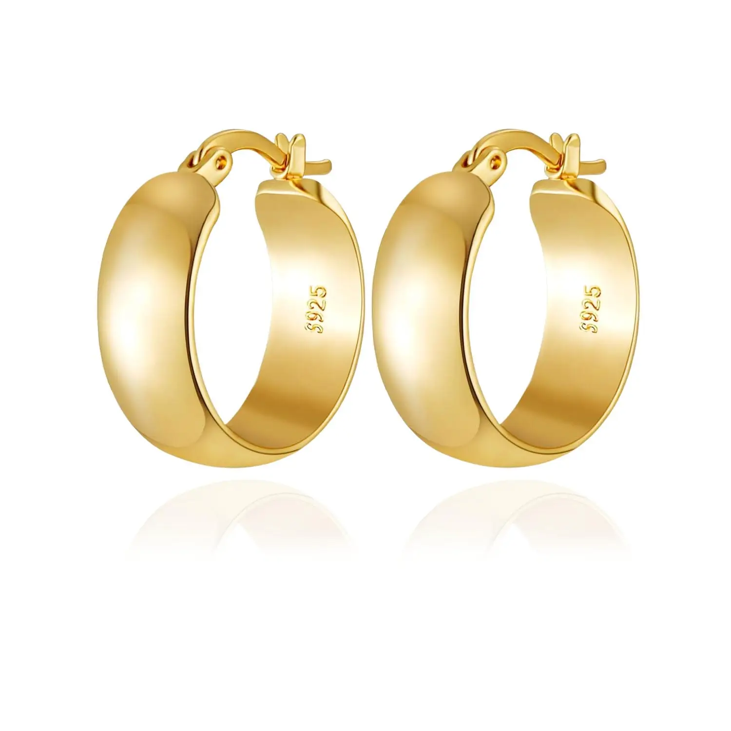 Chunky Silver Hoop Earrings for Women- Classical 8MM Wide 925 Sterling Silver Large Hoops 18K Gold Plated 20/30/40/50/60mm
Chunky Silver Hoop Earrings for Women- Classical 8MM Wide 925 Sterling Silver Large Hoops 18K Gold Plated 20/30/40/50/60mm