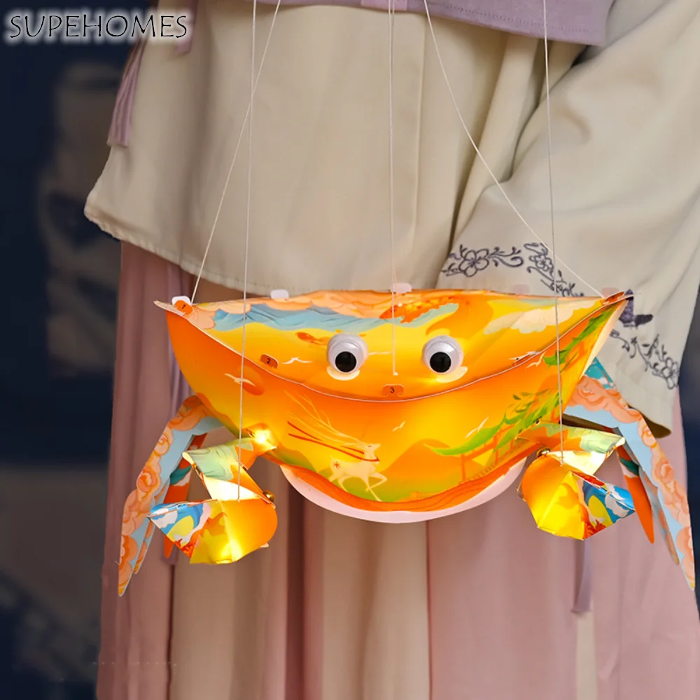 Portable Crab Glowing Lantern Cartoon Battery-Operated Handheld Lantern Handmade Waterproof Mid-Autumn Lantern Outdoor Decor 
Portable Crab Glowing Lantern Cartoon Battery-Operated Handheld Lantern Handmade Waterproof Mid-Autumn Lantern Outdoor Decor