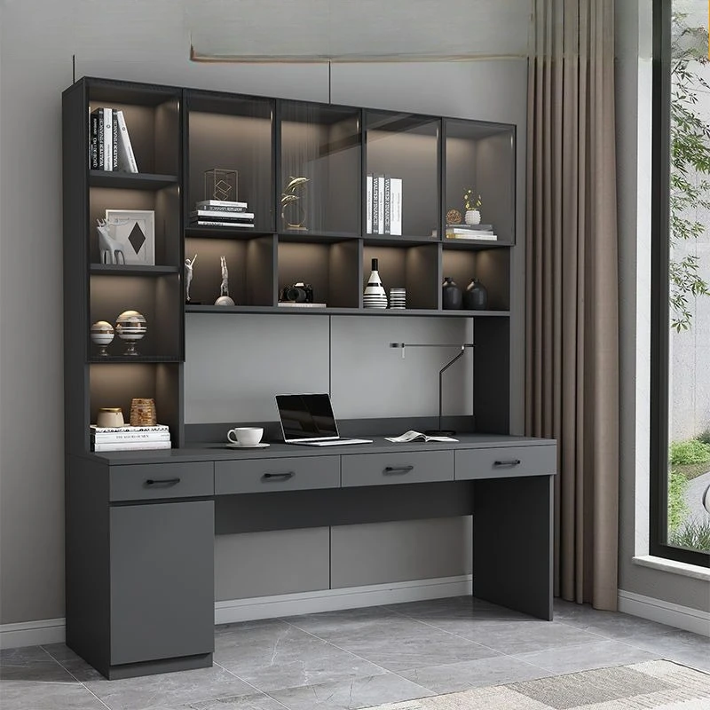 Computer desk household student bedroom desktop light luxury bookshelf integrated writing table combination study
Computer desk household student bedroom desktop light luxury bookshelf integrated writing table combination study