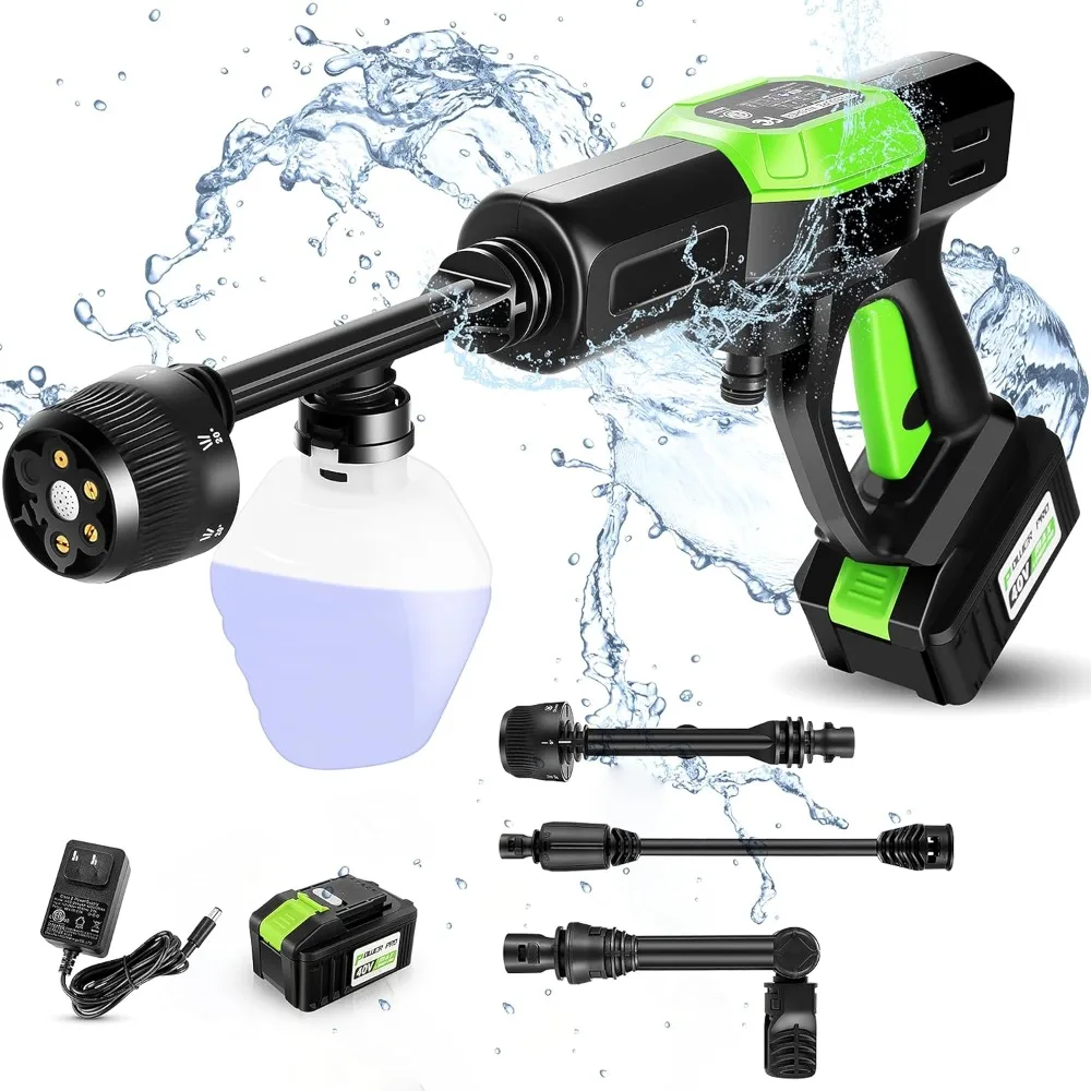 Cordless Pressure Washer, Portable Power Washer Cleaner with Rechargeable 4.0Ah Battery 6-in-1 Nozzle,High-Pressure Car Washer
Cordless Pressure Washer, Portable Power Washer Cleaner with Rechargeable 4.0Ah Battery 6-in-1 Nozzle,High-Pressure Car Washer