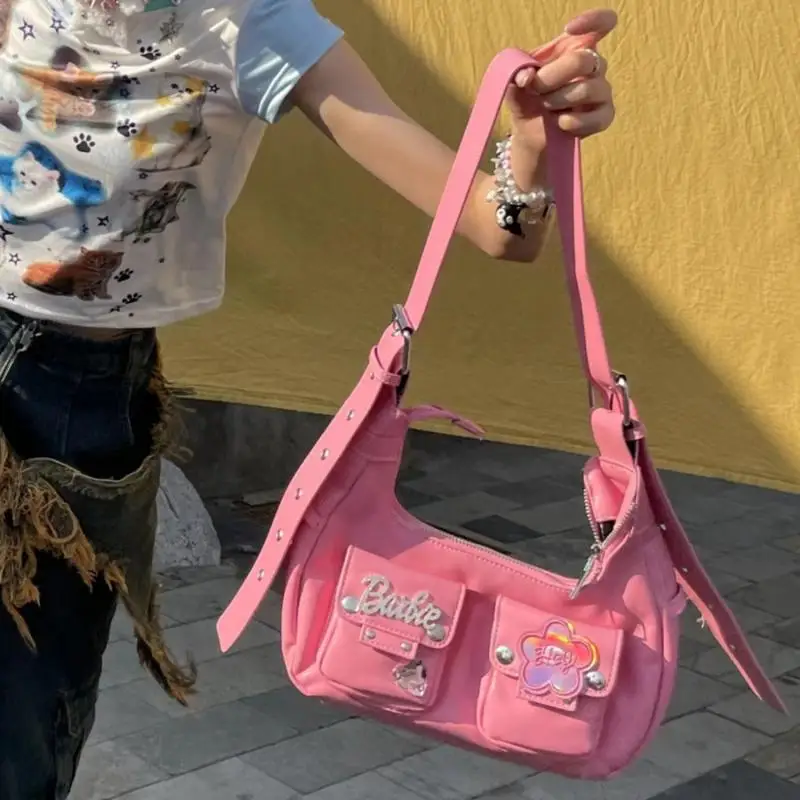 Kawaii Miniso Anime Shoulder Bag Cute Barbie Cartoon Y2K Crossbody Adjustable Length Versatile Spicy Girl Bag Gifts for Girls
Kawaii Miniso Anime Shoulder Bag Cute Barbie Cartoon Y2K Crossbody Adjustable Length Versatile Spicy Girl Bag Gifts for Girls