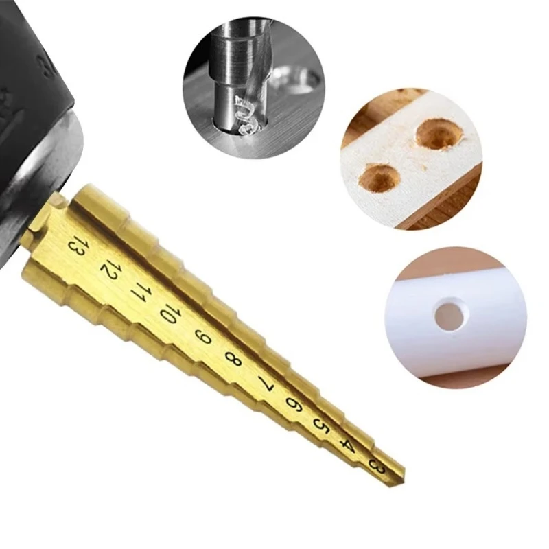 3PCS Step Drill Bit Set Titanium Plated Hex Shank Straight Groove Pagoda Drilling Tool Accessories for Home Improvement
3PCS Step Drill Bit Set Titanium Plated Hex Shank Straight Groove Pagoda Drilling Tool Accessories for Home Improvement