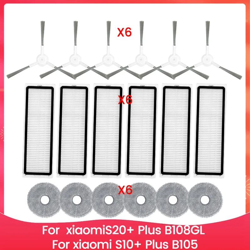 For Xiaomi Robot Vacuum S20+ Plus B108GL / S10+ Plus B105 Parts Side Brush Hepa Filter Mop Cloth Accessories
For Xiaomi Robot Vacuum S20+ Plus B108GL / S10+ Plus B105 Parts Side Brush Hepa Filter Mop Cloth Accessories