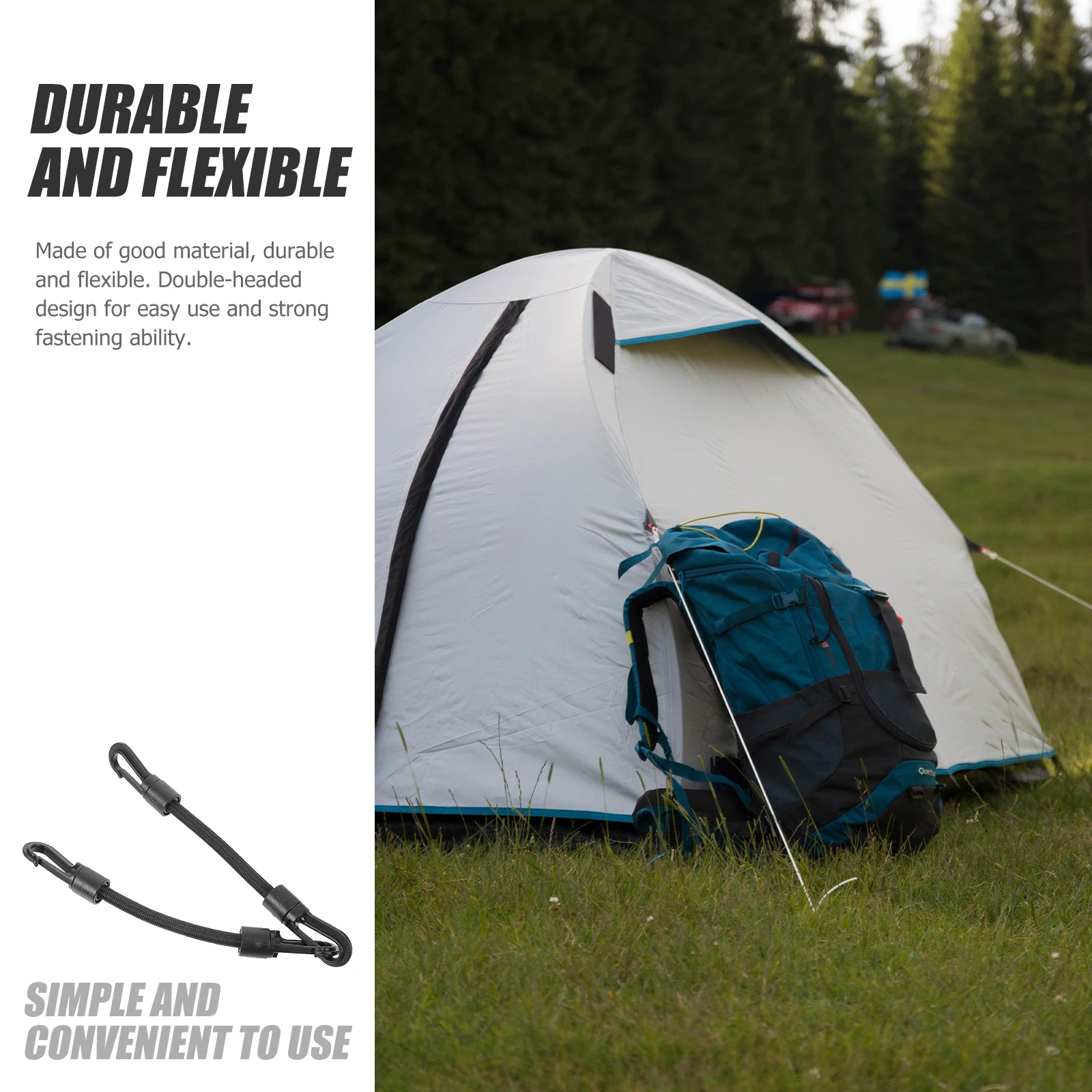 5pcs Elastic Hook Rope Double Cord for Tent Camping Outdoor Bungee Tie Down Straps Hooks Kayak Bicycle Motorcycle
5pcs Elastic Hook Rope Double Cord for Tent Camping Outdoor Bungee Tie Down Straps Hooks Kayak Bicycle Motorcycle