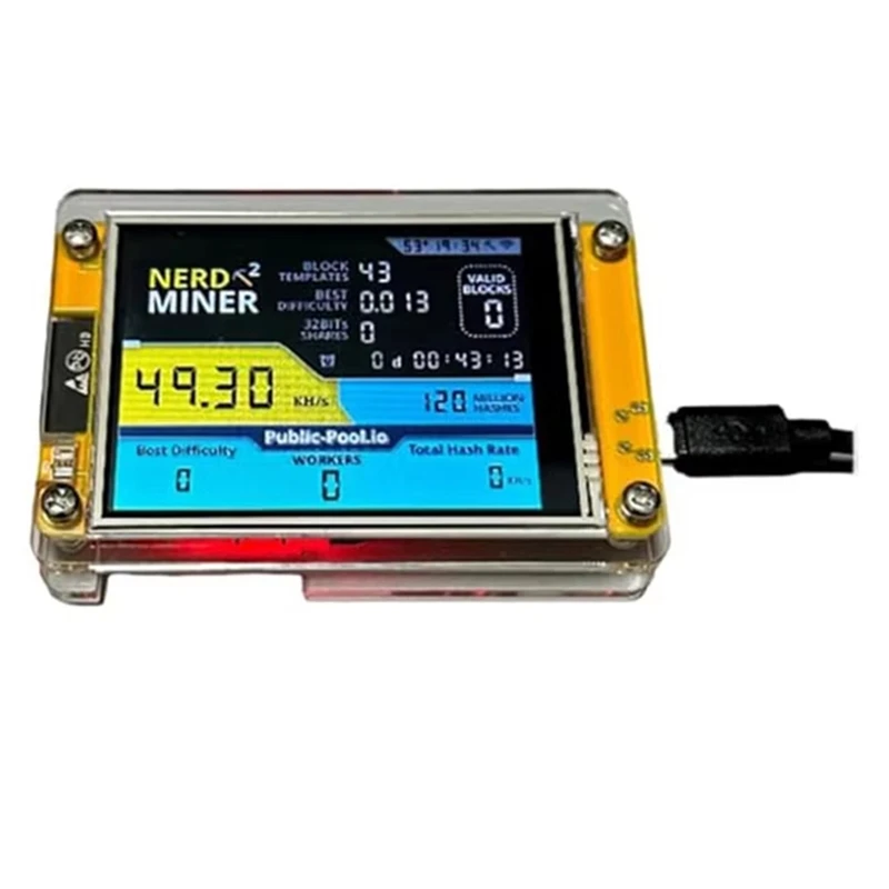 Nerdminer V2 2.8 Inch Display BTC Solo Lottery Nerd Miner Crypto Bitcoin Mining Machine
Nerdminer V2 2.8 Inch Display BTC Solo Lottery Nerd Miner Crypto Bitcoin Mining Machine