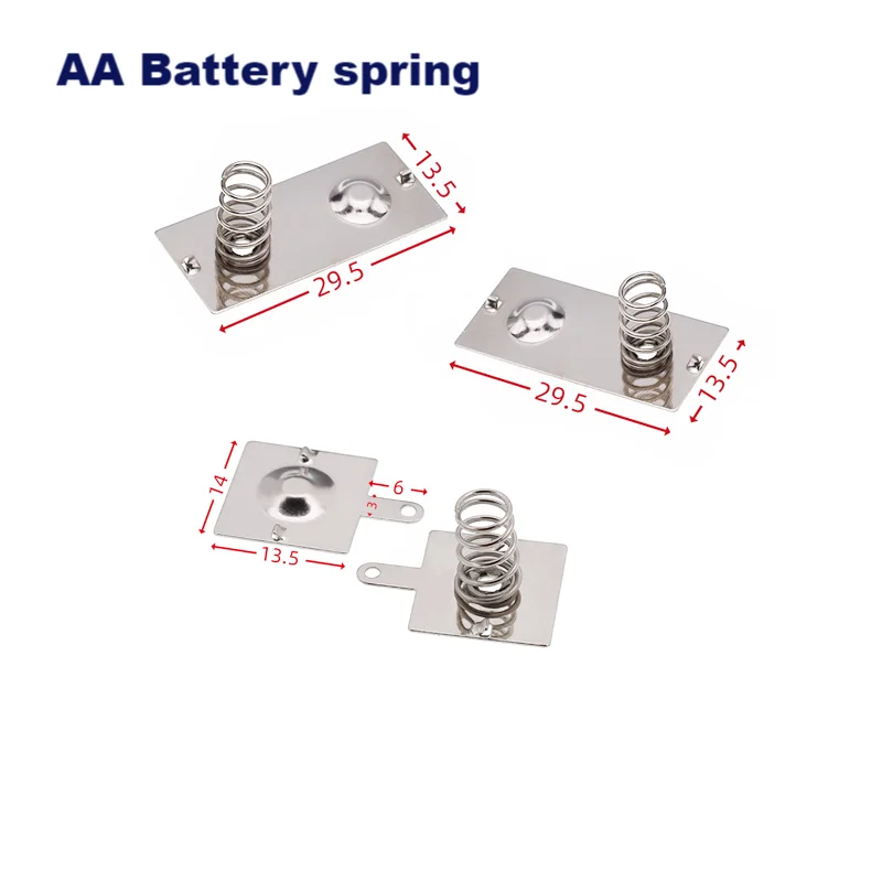 AA Battery Spring,14x13.5mm,29x13.5mm Positive and negative contiguous,There are a total of 3 sets in the 4-piece set
AA Battery Spring,14x13.5mm,29x13.5mm Positive and negative contiguous,There are a total of 3 sets in the 4-piece set