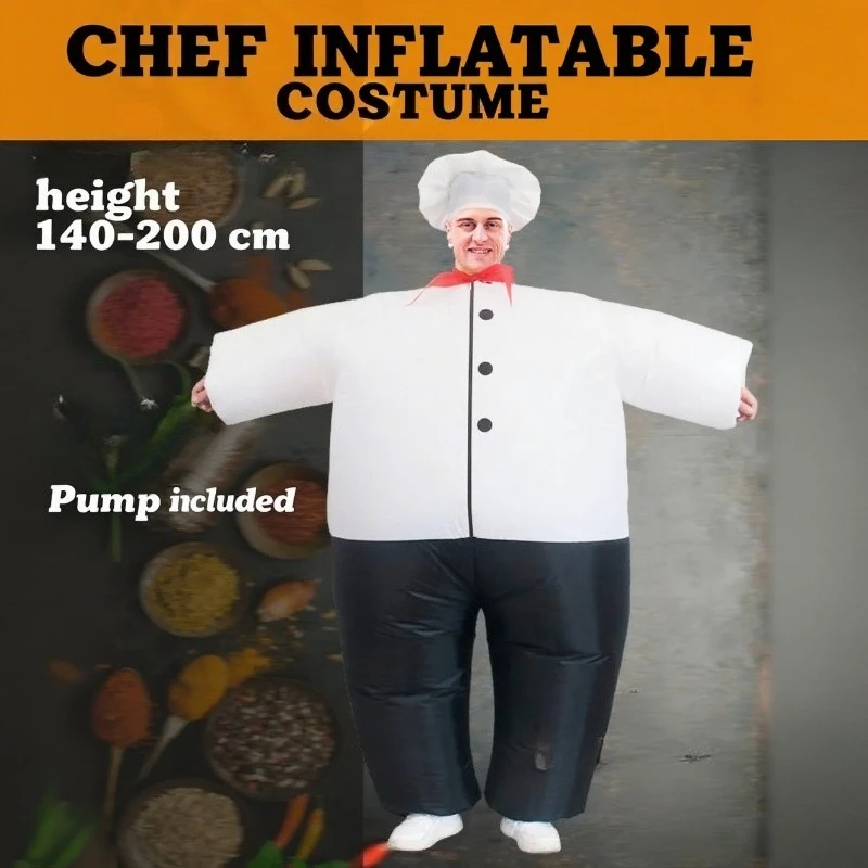 Chef role-playing costume professional fantasy inflatable suit one size suitable for adults suitable for Halloween party party
Chef role-playing costume professional fantasy inflatable suit one size suitable for adults suitable for Halloween party party