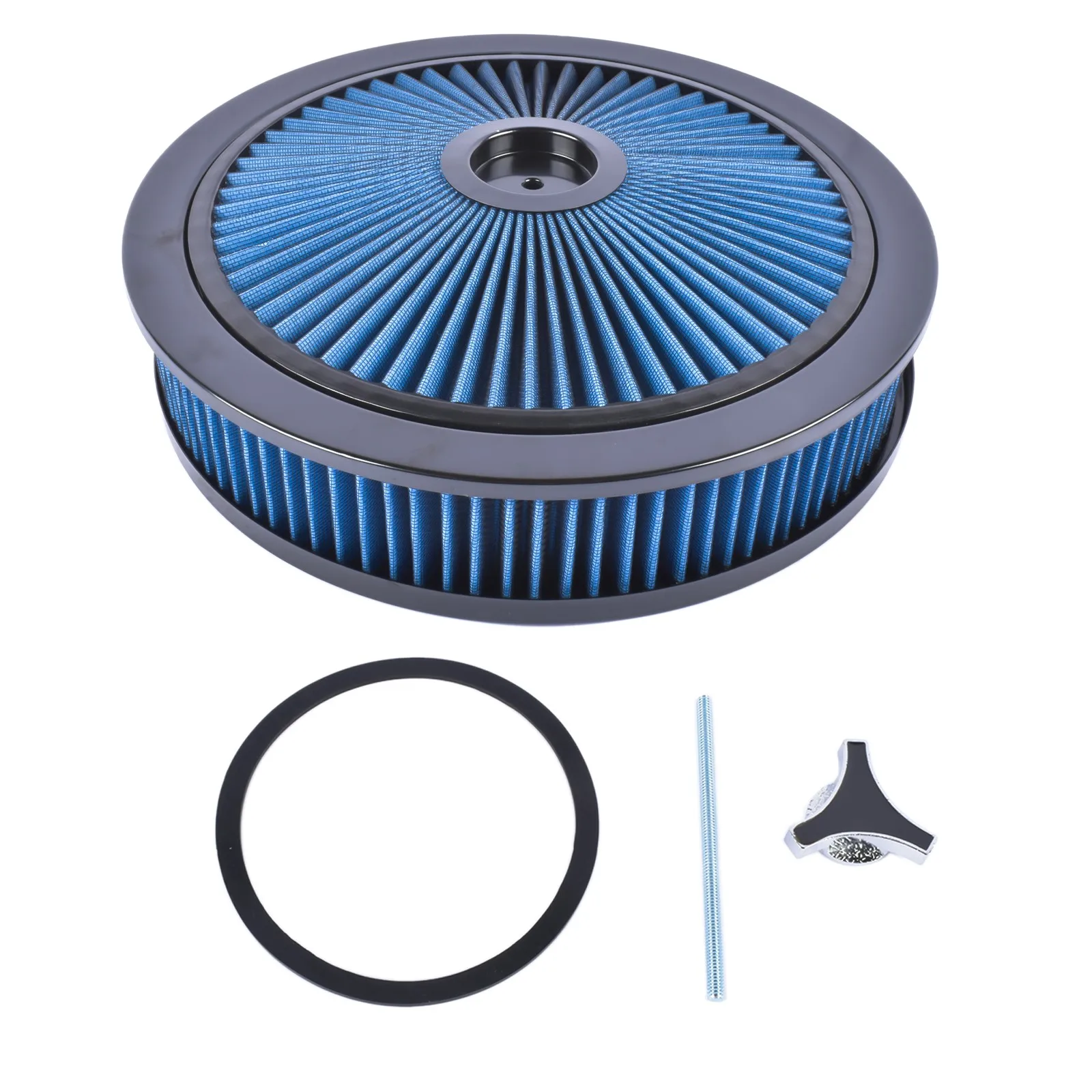AP02 14" x 3" Air Cleaner Set Super Flow Washable Element Blue Recessed Black Top
AP02 14" x 3" Air Cleaner Set Super Flow Washable Element Blue Recessed Black Top