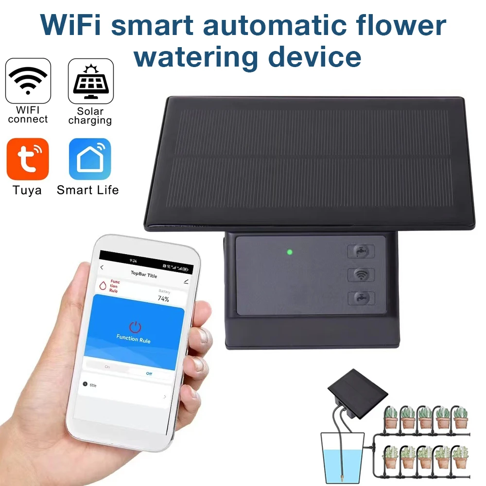 Smart WiFi Solar Garden Water Timer Automatic Watering System Drip Irrigation Kit Programmeable Time Control for Outdoor Indoor
Smart WiFi Solar Garden Water Timer Automatic Watering System Drip Irrigation Kit Programmeable Time Control for Outdoor Indoor