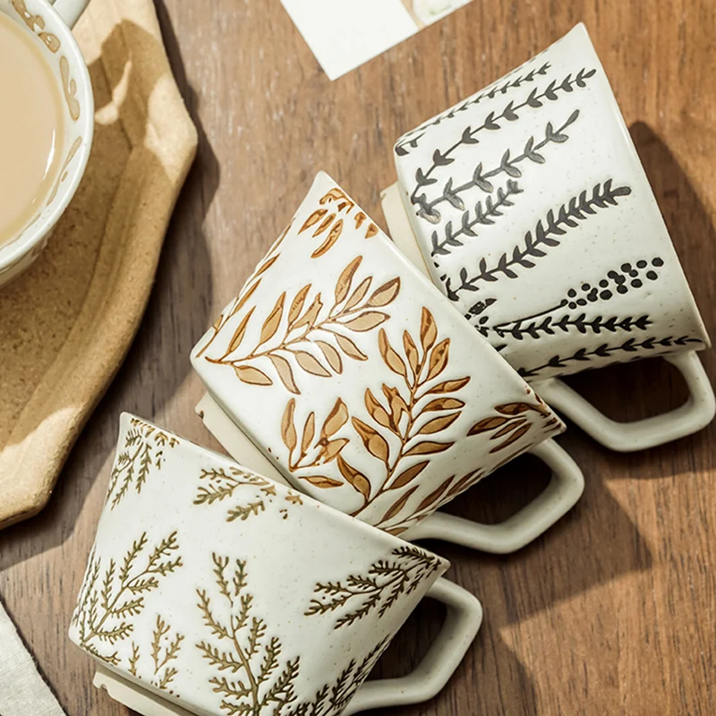 Home Office Water Cup Drinkware 300ml Ceramic Coffee Mug Tea Cup Milk Latte Coffee Cups Vintage Leaf Pattern Porcelain Tea Mug
Home Office Water Cup Drinkware 300ml Ceramic Coffee Mug Tea Cup Milk Latte Coffee Cups Vintage Leaf Pattern Porcelain Tea Mug