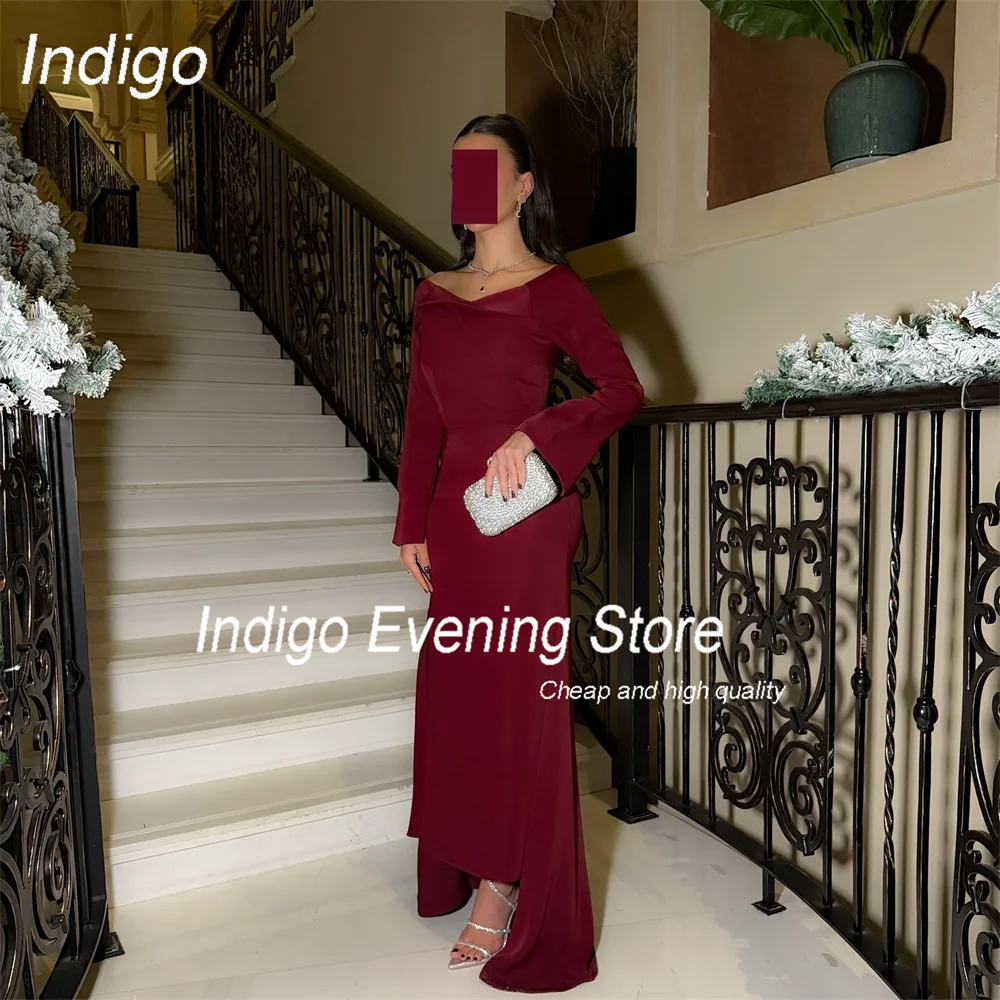 Indigo Modern V-Neck Mermaid Evening Dress Women 2025 Long Sleeve Split Zipper Back Formal Prom Gown فساتين السهرة Customized
Indigo Modern V-Neck Mermaid Evening Dress Women 2025 Long Sleeve Split Zipper Back Formal Prom Gown فساتين السهرة Customized