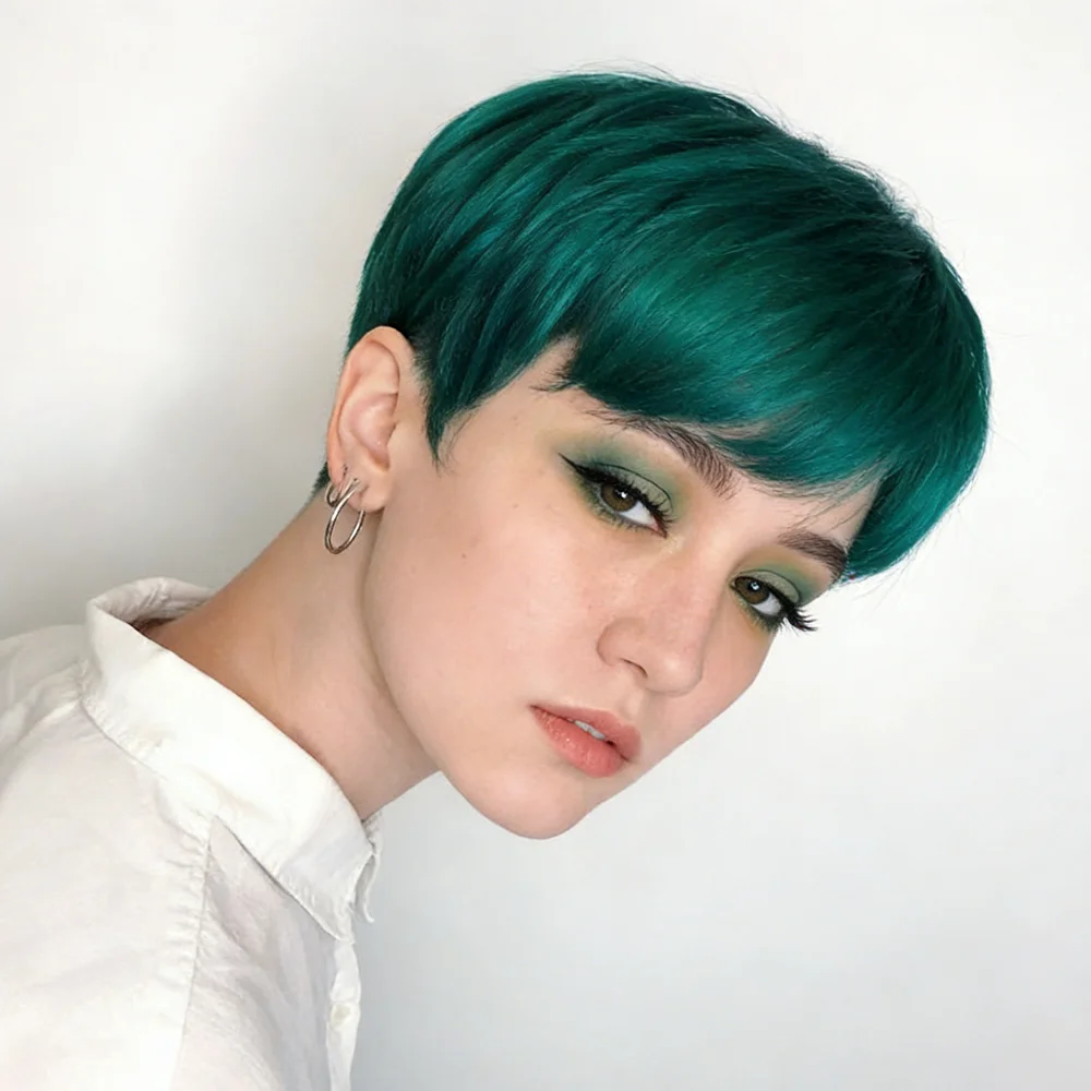 Изумрудно-зеленый парик пикси-каре из натуральных волос с густой прямой челкой, густой и гладкой текстурой, для женщин, не требующий особого ухода
Изумрудно-зеленый парик пикси-каре из натуральных волос с густой прямой челкой, густой и гладкой текстурой, для женщин, не требующий особого ухода