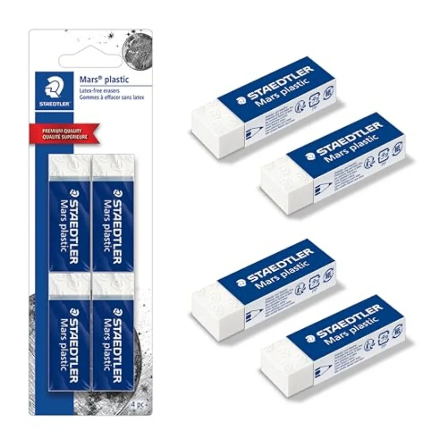 Mars Plastic Vinyl Erasers,White Erasers for Clean and Precise Results - Latex-Free, Minimal Crumbling, Made in Peru
Mars Plastic Vinyl Erasers,White Erasers for Clean and Precise Results - Latex-Free, Minimal Crumbling, Made in Peru