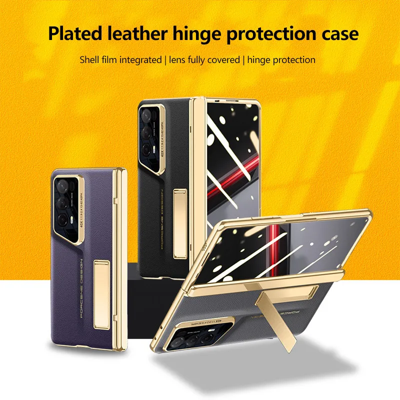 Plated Leather Hinge Folding Phone Case For Honor Magic V2 RSR Porsche Design With Back Glass Film Lens Full Protection Cover
Plated Leather Hinge Folding Phone Case For Honor Magic V2 RSR Porsche Design With Back Glass Film Lens Full Protection Cover