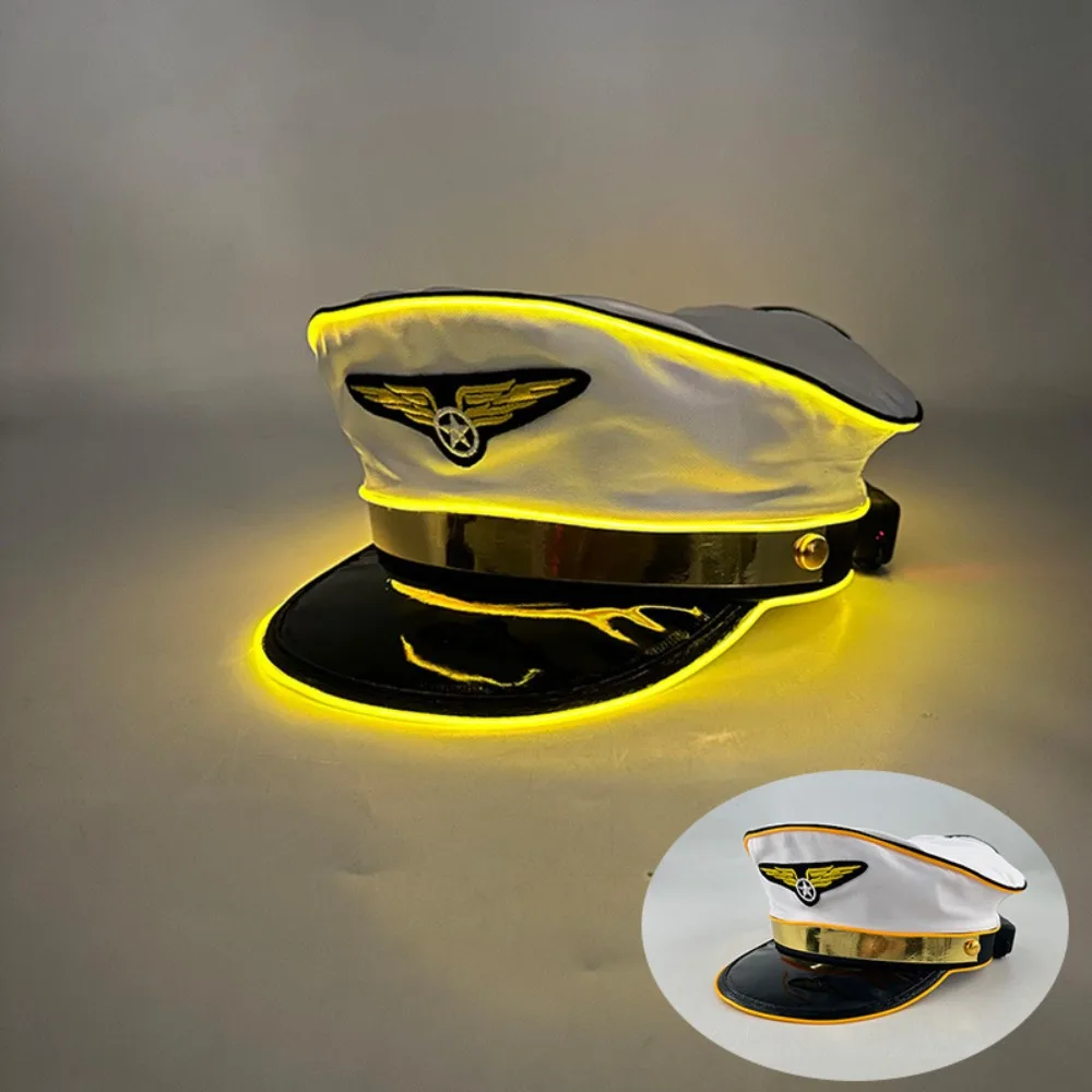 Adjustable LED Light Up Pilot Hat Breathable Boost Party Vibe Luminous Air Force Hat Elastic Lining Fits No Deformation
Adjustable LED Light Up Pilot Hat Breathable Boost Party Vibe Luminous Air Force Hat Elastic Lining Fits No Deformation