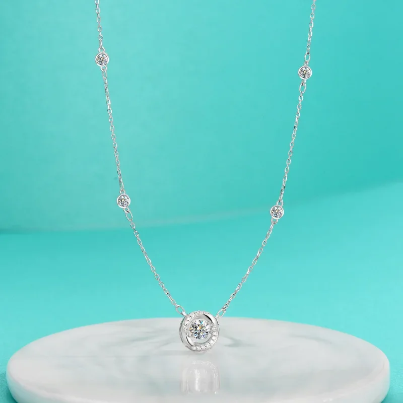 S925 sterling silver moissanite diamond necklace light luxury simple niche round collarbone chain beating heart smart pendant
S925 sterling silver moissanite diamond necklace light luxury simple niche round collarbone chain beating heart smart pendant