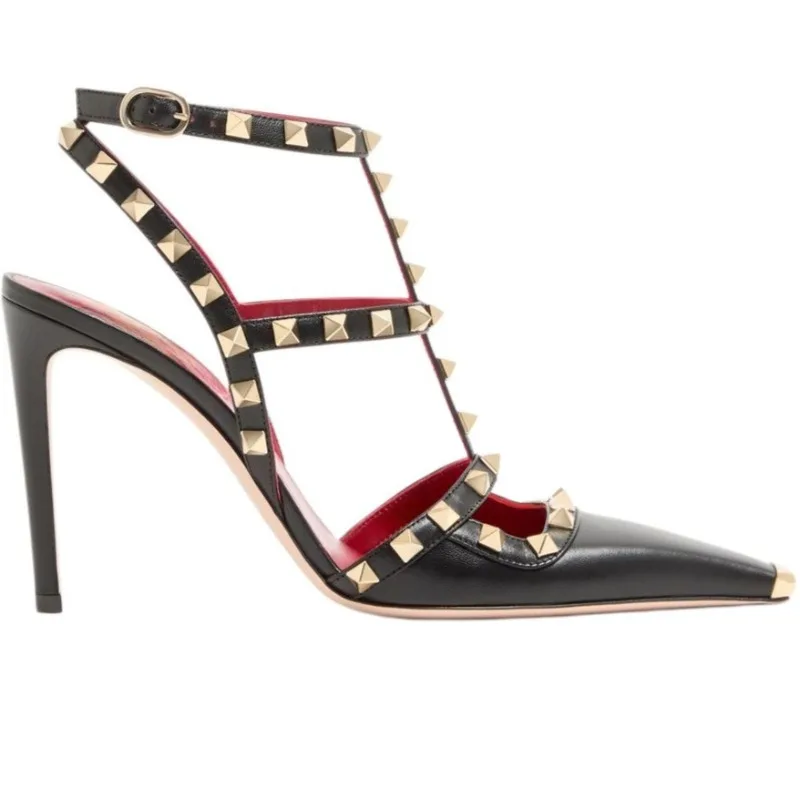 European and American Fashion Sexy Rivet Back Hollow Roman Buckle Strap Single Shoe Women's Temperament Banquet Runway Sandals
European and American Fashion Sexy Rivet Back Hollow Roman Buckle Strap Single Shoe Women's Temperament Banquet Runway Sandals