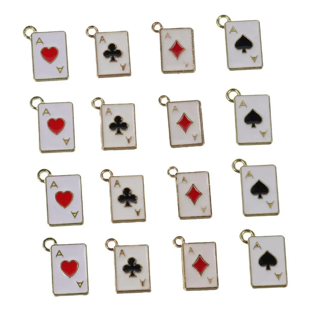 Gold Enamel Pendants Metal Heart Shape Block Poker Card Charms Plum blossom Shape Block Shape Heart Poker Card Charms
Gold Enamel Pendants Metal Heart Shape Block Poker Card Charms Plum blossom Shape Block Shape Heart Poker Card Charms