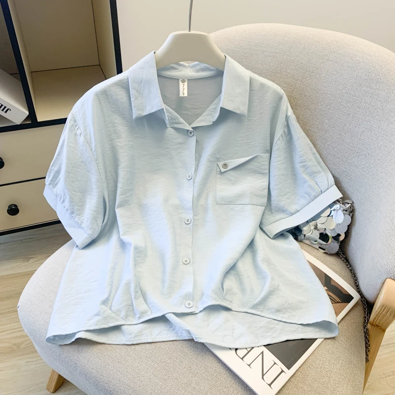 Design Sensation Loose Short Sleeve Women's Shirt Summer New Style Fashionable Slimming Top Korean Style Polyester Material
Design Sensation Loose Short Sleeve Women's Shirt Summer New Style Fashionable Slimming Top Korean Style Polyester Material