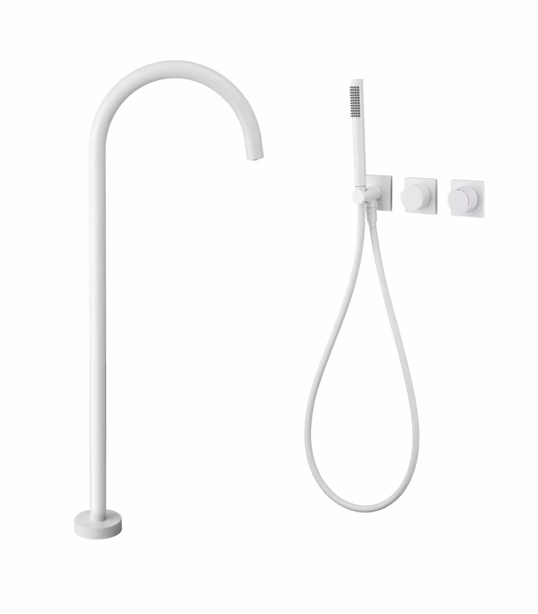 White 2-Way Wall Mount Bath Shower Mixer Floor Stand Tub Filler Shower Mixer Freestanding Bathtub Faucet Set
White 2-Way Wall Mount Bath Shower Mixer Floor Stand Tub Filler Shower Mixer Freestanding Bathtub Faucet Set