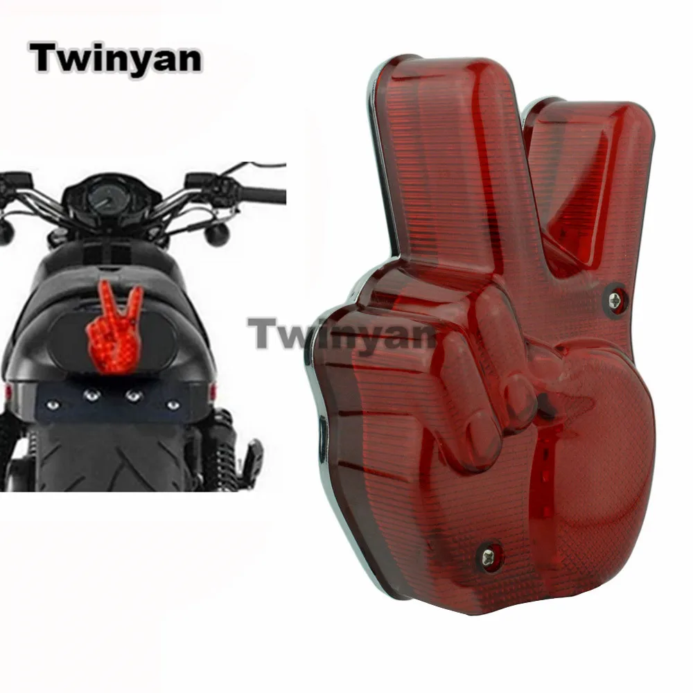 Vintage Cafe Racer Motorcycle Hand Victory 12V LED Red Light Stop Lamp Peace Sign Tail Light For Harley Chopper Bobber Scrambler
Vintage Cafe Racer Motorcycle Hand Victory 12V LED Red Light Stop Lamp Peace Sign Tail Light For Harley Chopper Bobber Scrambler