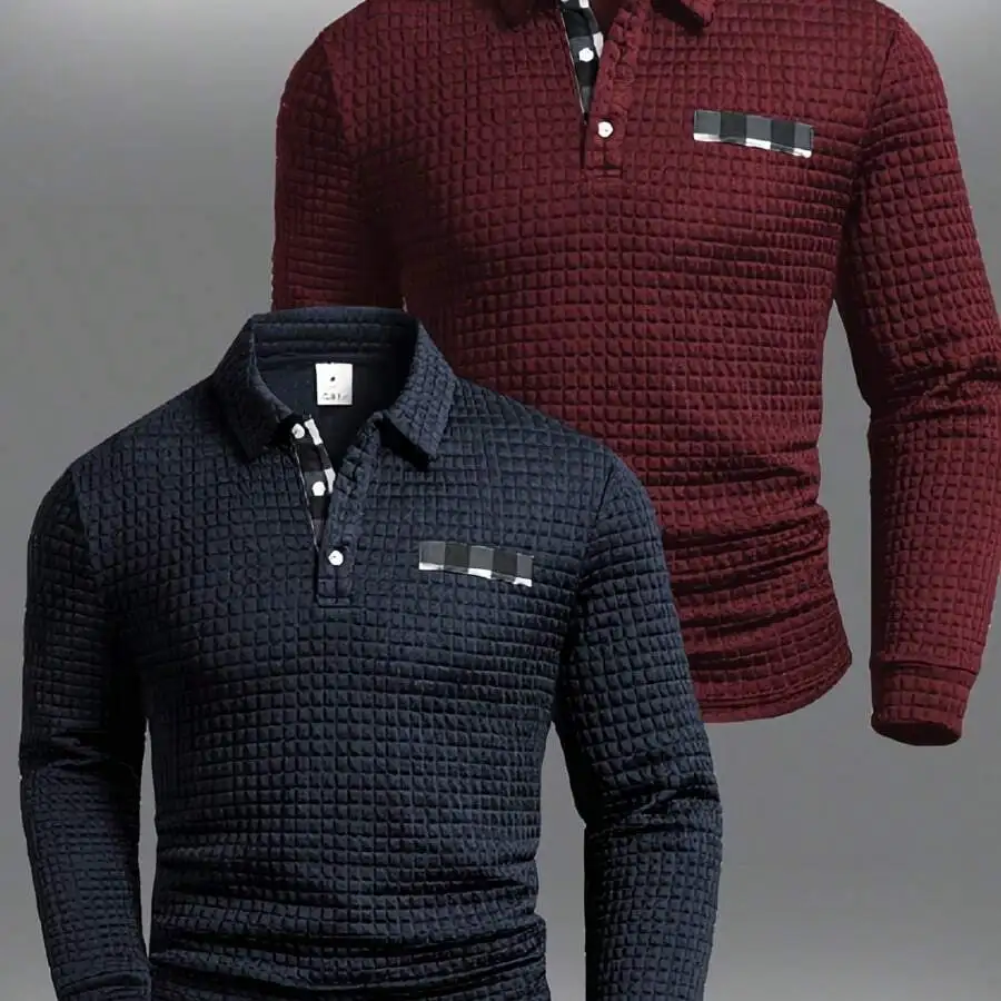 2pcs Mens Long Sleeve Shirt With Grid Texture Casual Top
2pcs Mens Long Sleeve Shirt With Grid Texture Casual Top