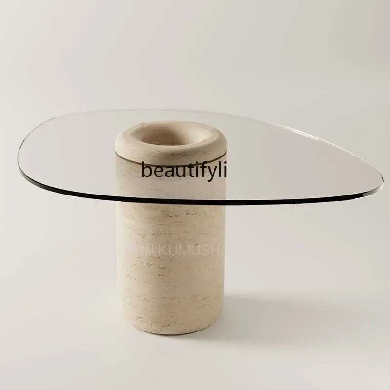 Natural marble glass dining table designer villa living room home light luxury simple modern rectangular dining table
Natural marble glass dining table designer villa living room home light luxury simple modern rectangular dining table