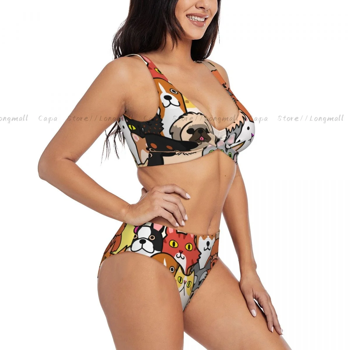 Sexy Bikini Women Swimwear Dogs And Cats Faces Colorful Female Swimsuit Swimming Bathing Swim Suit Summer Beachwear
Sexy Bikini Women Swimwear Dogs And Cats Faces Colorful Female Swimsuit Swimming Bathing Swim Suit Summer Beachwear