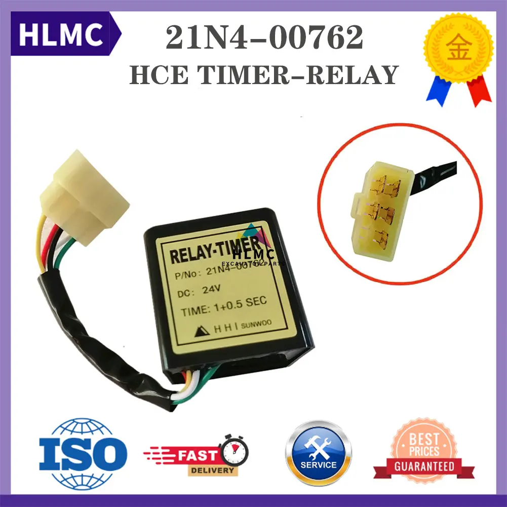 24V 21N4-00762 Relay Timer Compatible with Hyundai Excavator R80-7 R215LC-7 R210-7 R220-5 R220-7 R220-9 R225-7
24V 21N4-00762 Relay Timer Compatible with Hyundai Excavator R80-7 R215LC-7 R210-7 R220-5 R220-7 R220-9 R225-7