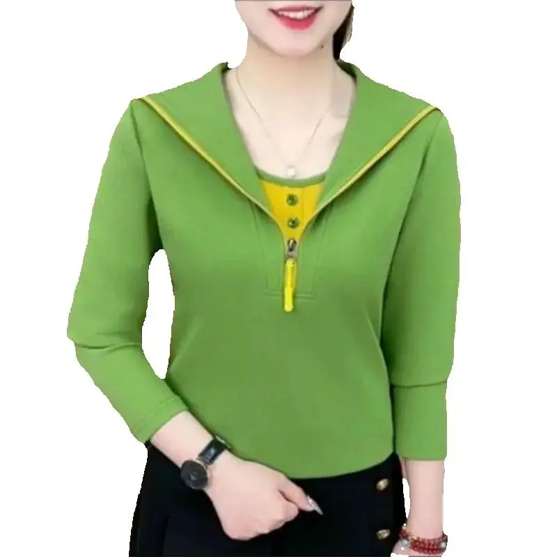 Spring And Summer New Women's Fashion 2025 Joker Slimming Fake Two-Piece Bottoming Shirt Long Sleeve Temperament T-Shirt
Spring And Summer New Women's Fashion 2025 Joker Slimming Fake Two-Piece Bottoming Shirt Long Sleeve Temperament T-Shirt