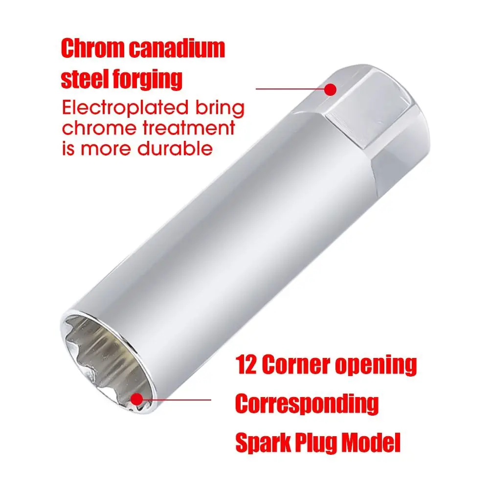 Practical CR-V Spark Plug Sleeve 14mm 16mm 12-Point Angle Wall Spark Plug Magnetic Wrench 3/8" Auto
Practical CR-V Spark Plug Sleeve 14mm 16mm 12-Point Angle Wall Spark Plug Magnetic Wrench 3/8" Auto