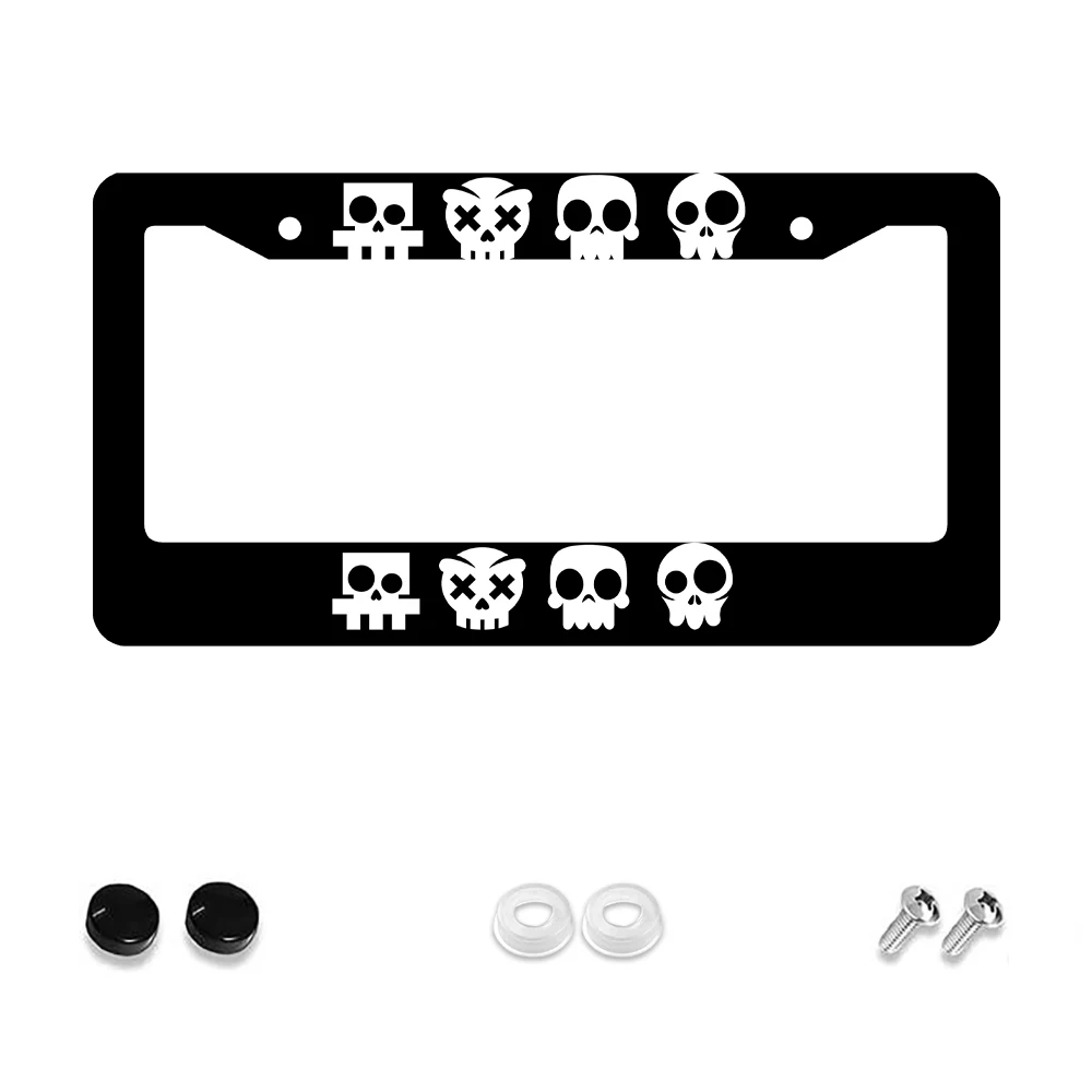 1pc Black 2-Hole License Plate Frame with White Skull Pattern, Aluminum Material, 6x12 Inches, Includes Screw Kit, Retro Novelt
1pc Black 2-Hole License Plate Frame with White Skull Pattern, Aluminum Material, 6x12 Inches, Includes Screw Kit, Retro Novelt