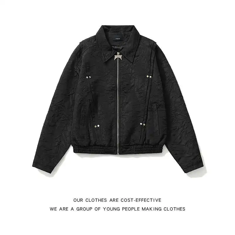 American Sle Rivet Texture Men's Jaet Casual Collar ex Loose Fit Youth Trend Autumn Long Sve Casual Coat
American Sle Rivet Texture Men's Jaet Casual Collar ex Loose Fit Youth Trend Autumn Long Sve Casual Coat