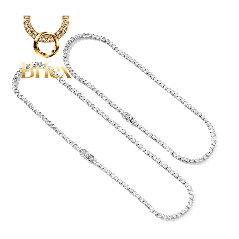 Briex Jewelry Luxury Solid Platinum PT950 18K gold Women's 3mm Moissanite Diamond Necklace Full Diamond Simple Necklace
Briex Jewelry Luxury Solid Platinum PT950 18K gold Women's 3mm Moissanite Diamond Necklace Full Diamond Simple Necklace