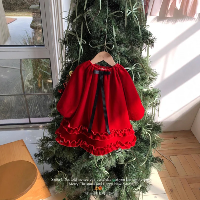 Baby Girl Winter Fleece-Lined Clothes2025New Style Girls' Stylish Velvet Dress Red Christmas Dress New Year Outfit
Baby Girl Winter Fleece-Lined Clothes2025New Style Girls' Stylish Velvet Dress Red Christmas Dress New Year Outfit