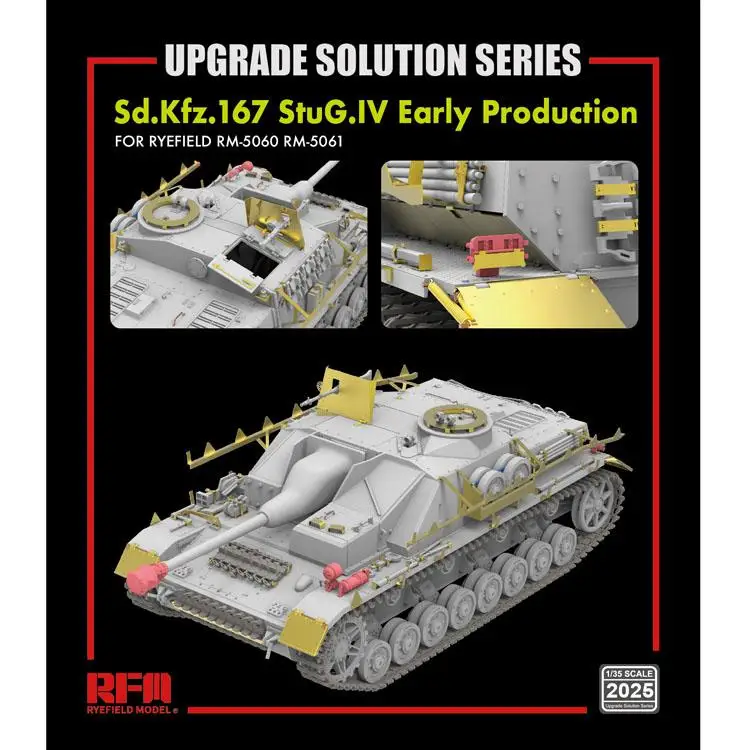 RYEFIELD RM2025 1/35, обновленное решение серии Sd.Kfz.167 StuG IV, Раннее Производство (для RFM5060/RFM5061)
RYEFIELD RM2025 1/35, обновленное решение серии Sd.Kfz.167 StuG IV, Раннее Производство (для RFM5060/RFM5061)