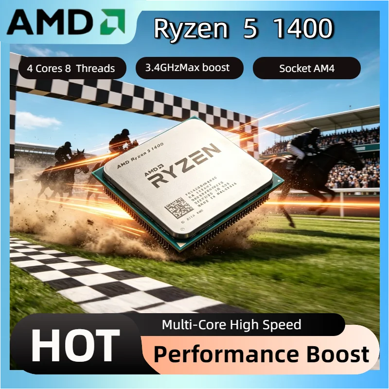 AMD R5 1400 Ryzen 5 1400 4-Core 8-Thread 3.4 GHz CPU Unlocked Desktop Processor Gaming CPU Socket AM4 Without Package
AMD R5 1400 Ryzen 5 1400 4-Core 8-Thread 3.4 GHz CPU Unlocked Desktop Processor Gaming CPU Socket AM4 Without Package