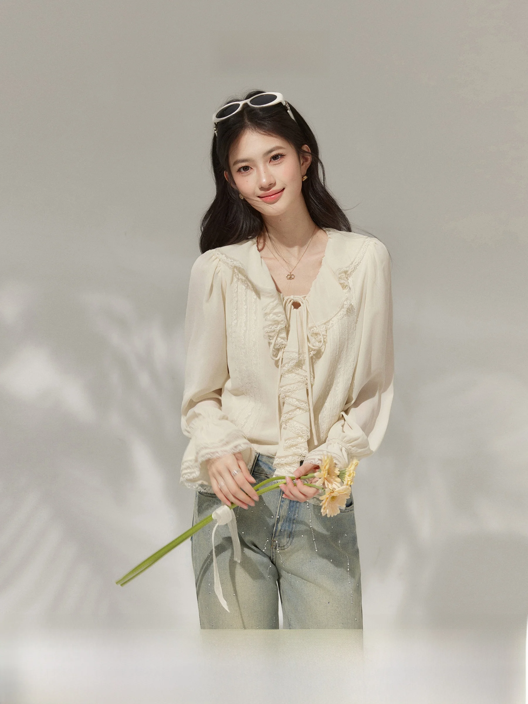 Sweet Tang Yuan plus Size Women's Shirt Loose Long Sleeve V-Neck Spring Fashionable Casual Loose Shirt for Plump Women
Sweet Tang Yuan plus Size Women's Shirt Loose Long Sleeve V-Neck Spring Fashionable Casual Loose Shirt for Plump Women