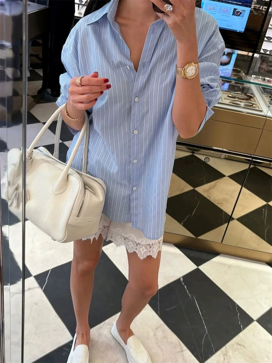 Summer 2025 Women's Loose Fit Long Sve irt Striped Sun Protection Faionable Casual Top Quali Tailoring
Summer 2025 Women's Loose Fit Long Sve irt Striped Sun Protection Faionable Casual Top Quali Tailoring